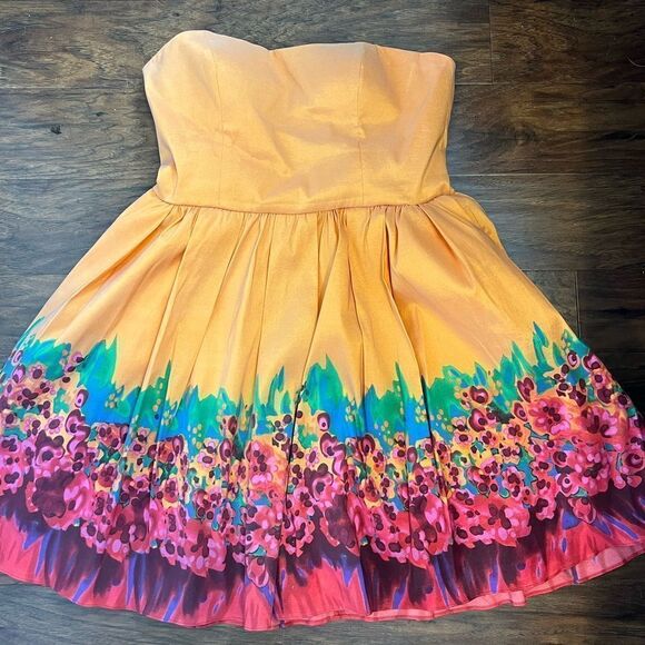 Strapless Aqua Dress. Size 12. - Picture 1 of 8